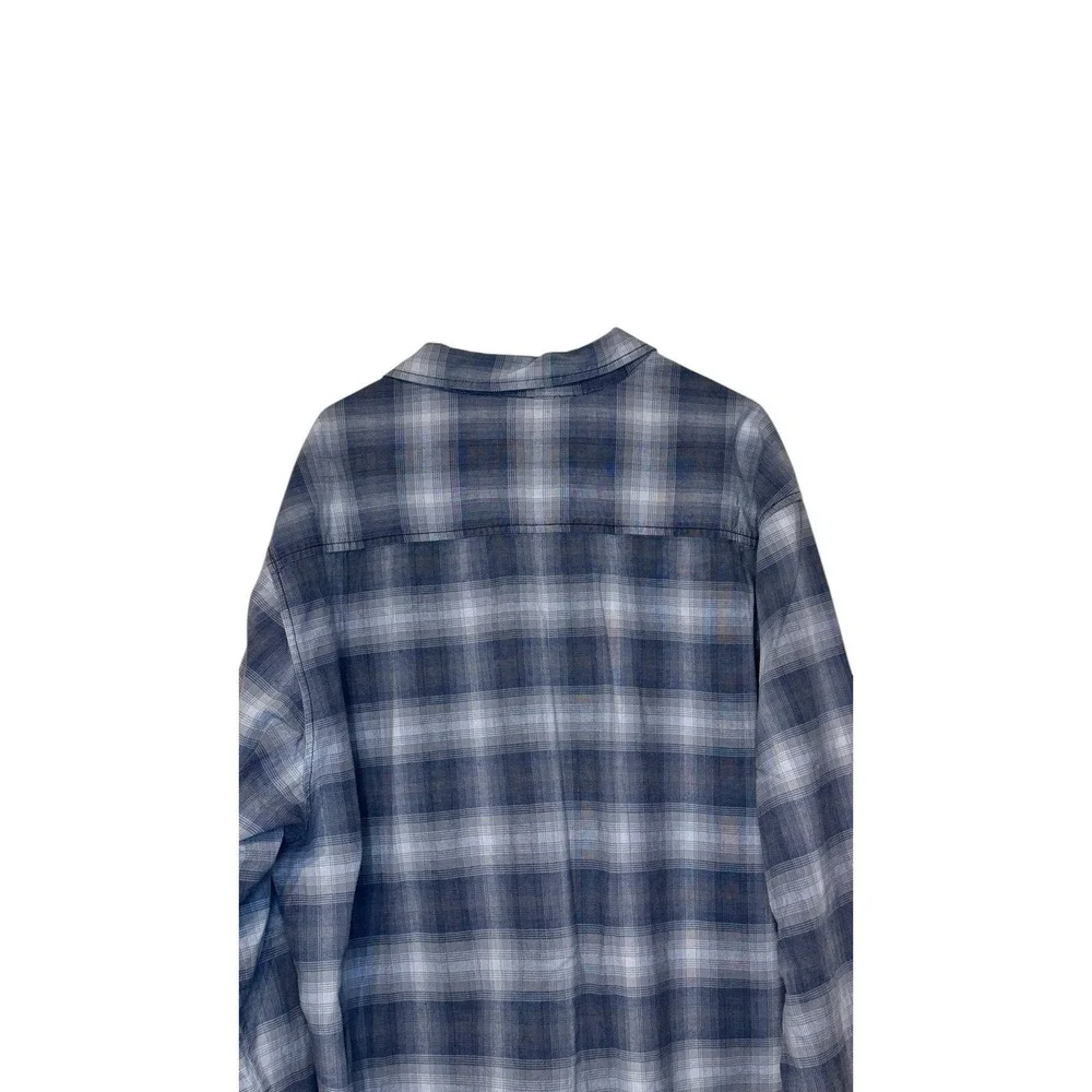 Levi's Men Shirt Vintage‎ 90's Western Plaid Button-Up Long Sleeve Blue Large